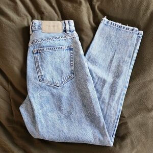 Pull & Bear high rise acid wash jeans, 4